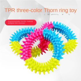 Tri-Color Textured Rubber Ring Toy